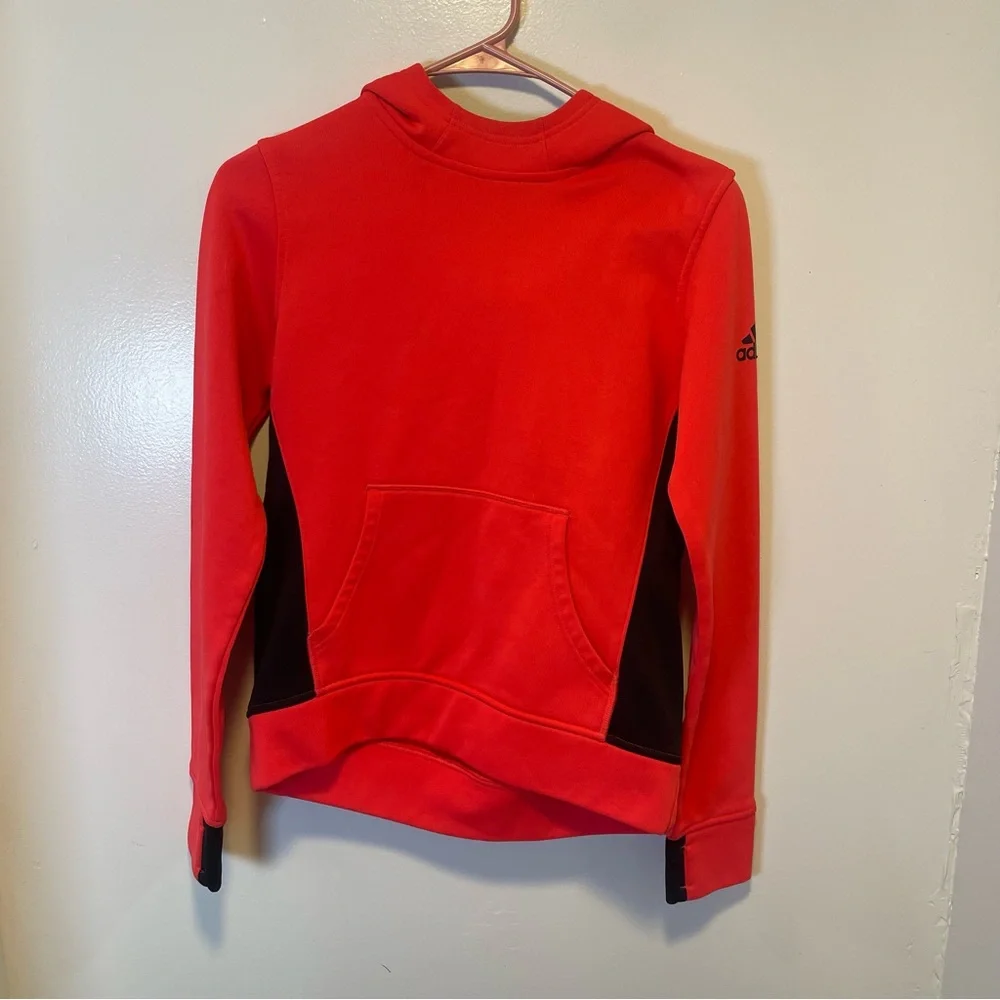 Adidas pink and black Hoodie kids girls size‎ large